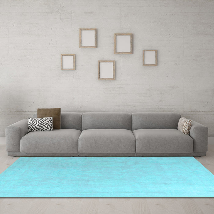 Machine Washable Abstract Light Blue Modern Rug in a Living Room, wshabs4346lblu