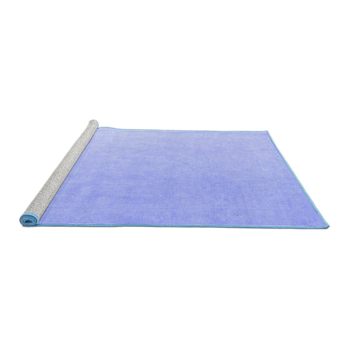 Sideview of Machine Washable Abstract Blue Modern Rug, wshabs4346blu