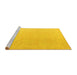 Sideview of Machine Washable Abstract Yellow Modern Rug, wshabs4346yw