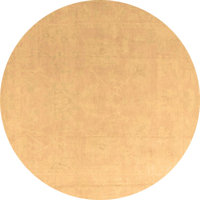 Round Machine Washable Abstract Brown Modern Rug, wshabs4346brn