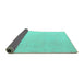 Sideview of Abstract Turquoise Modern Rug, abs4346turq