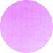 Round Machine Washable Abstract Purple Modern Area Rugs, wshabs4346pur