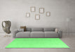 Machine Washable Abstract Emerald Green Modern Area Rugs in a Living Room,, wshabs4346emgrn