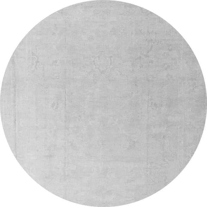 Round Machine Washable Abstract Gray Modern Rug, wshabs4346gry