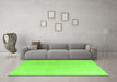 Machine Washable Abstract Green Modern Area Rugs in a Living Room,, wshabs4346grn