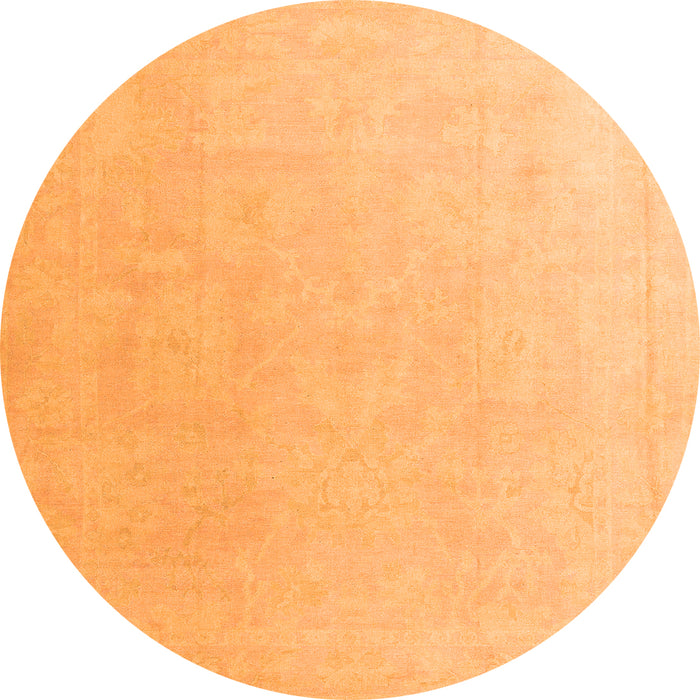 Round Abstract Orange Modern Rug, abs4346org
