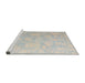 Sideview of Machine Washable Abstract Pale Silver Gray Rug, wshabs4347