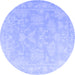 Round Oriental Blue Traditional Rug, abs4347blu