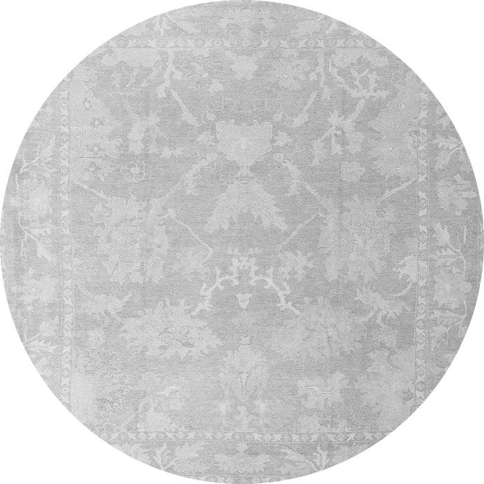 Round Oriental Gray Traditional Rug, abs4347gry