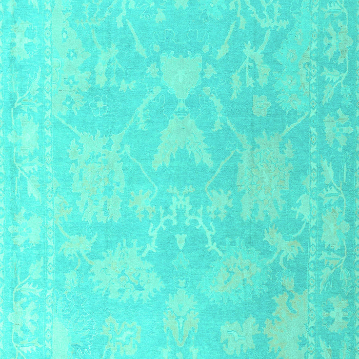 Machine Washable Oriental Turquoise Traditional Area Rugs, wshabs4347turq
