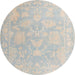 Round Machine Washable Abstract Pale Silver Gray Rug, wshabs4347