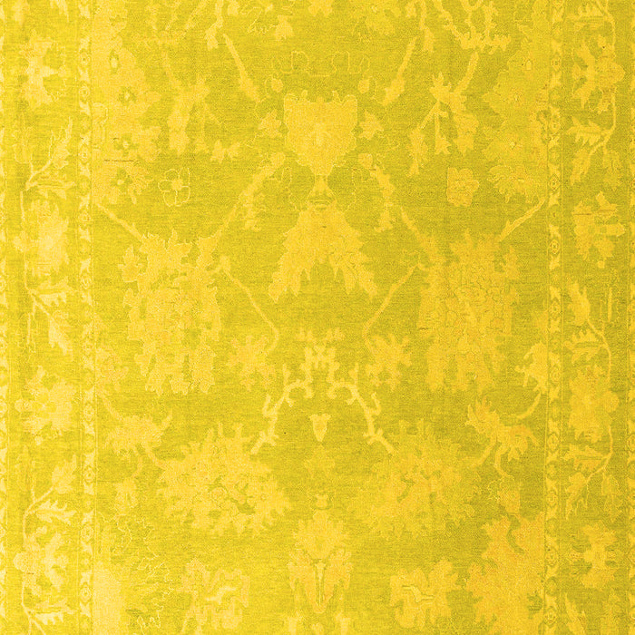 Machine Washable Oriental Yellow Traditional Rug, wshabs4347yw