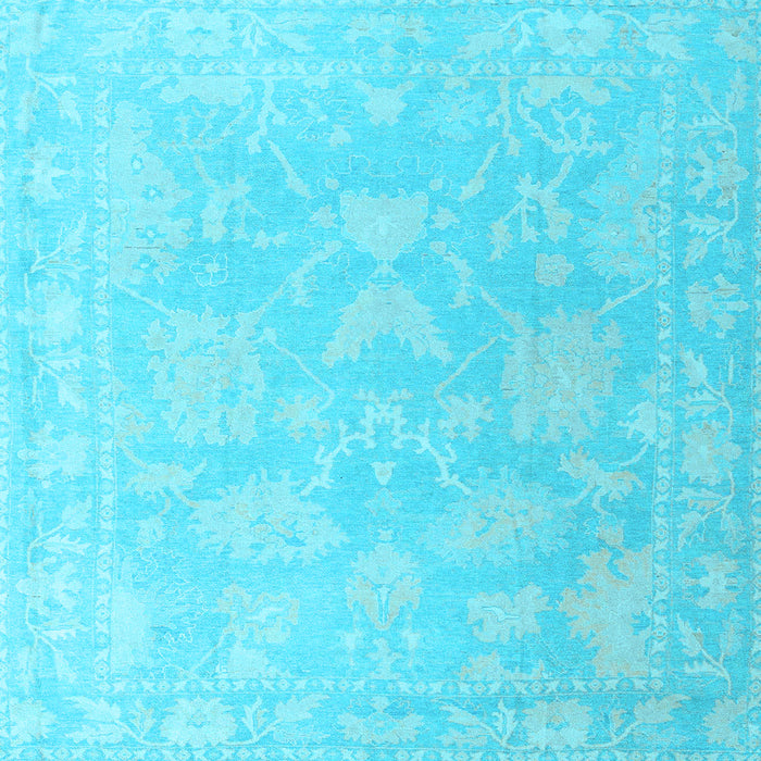 Square Oriental Light Blue Traditional Rug, abs4347lblu