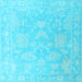 Square Oriental Light Blue Traditional Rug, abs4347lblu