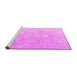 Sideview of Machine Washable Oriental Pink Traditional Rug, wshabs4347pnk