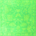 Square Oriental Green Traditional Rug, abs4347grn