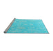 Sideview of Machine Washable Oriental Light Blue Traditional Rug, wshabs4347lblu