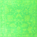 Square Machine Washable Oriental Green Traditional Area Rugs, wshabs4347grn