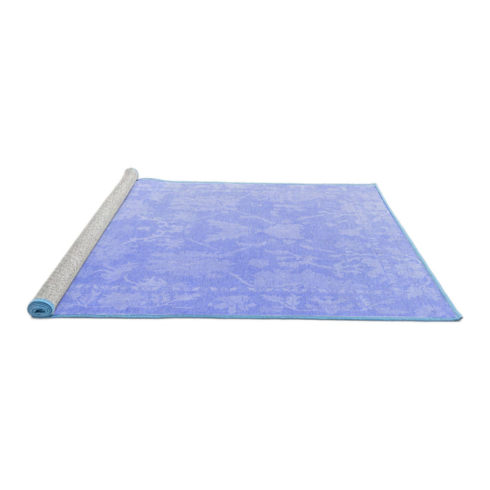 Sideview of Machine Washable Oriental Blue Traditional Rug, wshabs4347blu