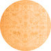 Round Oriental Orange Traditional Rug, abs4348org