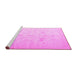 Sideview of Machine Washable Oriental Pink Traditional Rug, wshabs4348pnk