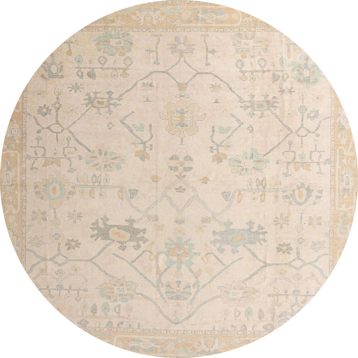 Round Machine Washable Abstract Deep Peach Orange Rug, wshabs4348