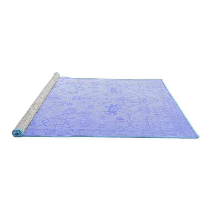 Sideview of Machine Washable Oriental Blue Traditional Rug, wshabs4348blu