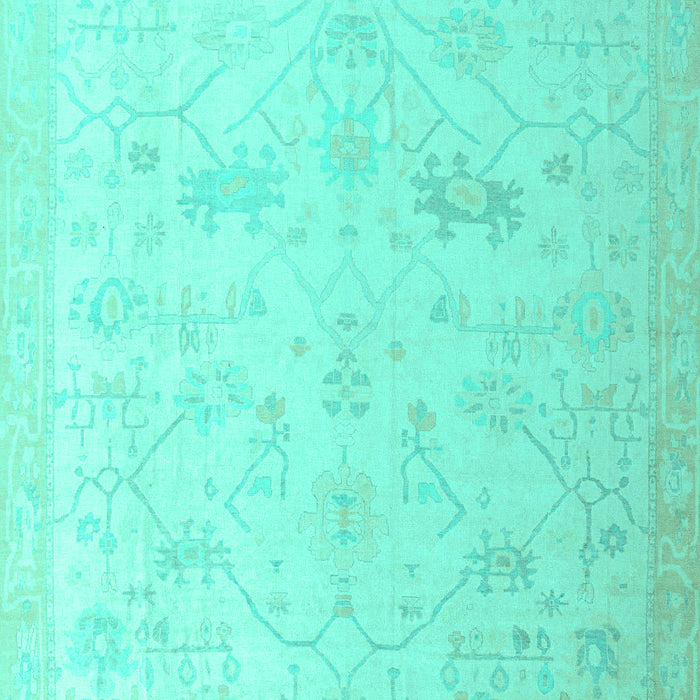 Machine Washable Oriental Turquoise Traditional Area Rugs, wshabs4348turq