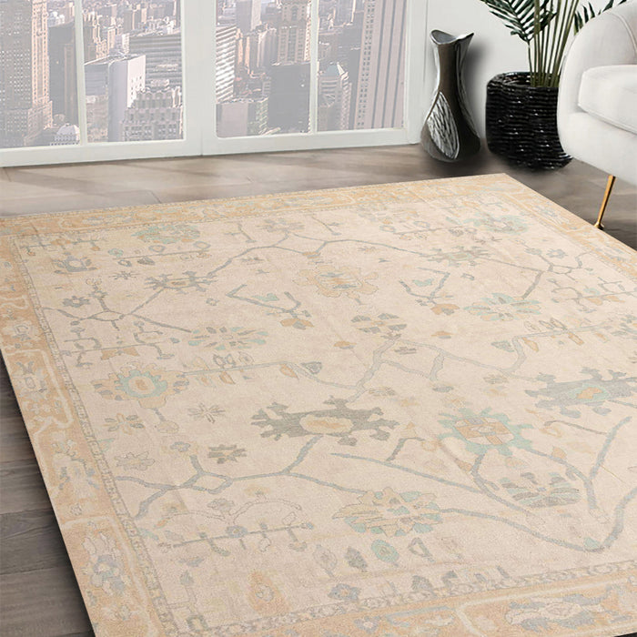 Machine Washable Abstract Deep Peach Orange Rug in a Family Room, wshabs4348