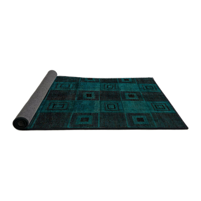 Sideview of Abstract Teal Green Modern Rug, abs4349