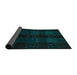 Sideview of Abstract Teal Green Modern Rug, abs4349