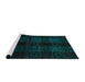 Sideview of Machine Washable Abstract Medium Teal Green Rug, wshabs4349