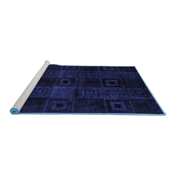 Sideview of Machine Washable Abstract Blue Modern Rug, wshabs4349blu