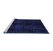 Sideview of Machine Washable Abstract Blue Modern Rug, wshabs4349blu