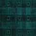 Square Abstract Turquoise Modern Rug, abs4349turq