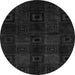 Round Abstract Gray Modern Rug, abs4349gry