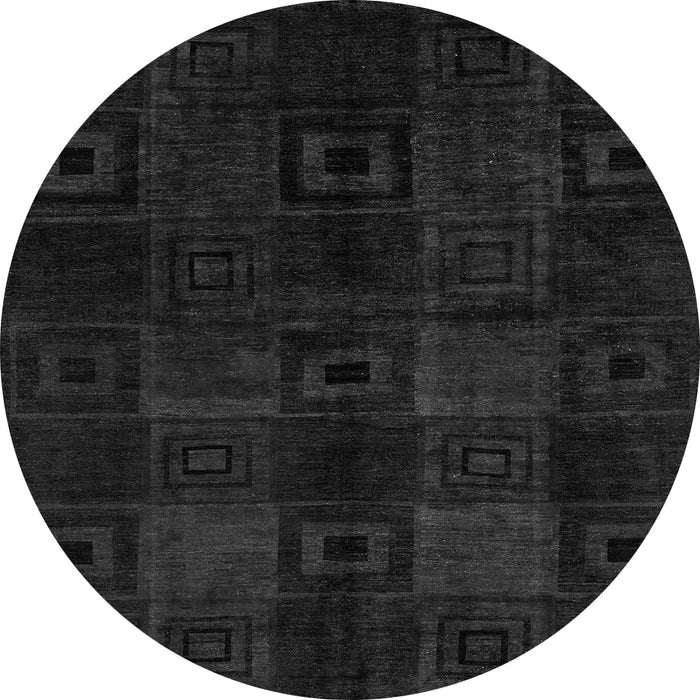 Round Machine Washable Abstract Gray Modern Rug, wshabs4349gry