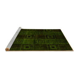 Sideview of Machine Washable Abstract Yellow Modern Rug, wshabs4349yw