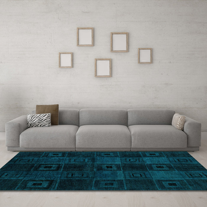 Machine Washable Abstract Light Blue Modern Rug in a Living Room, wshabs4349lblu