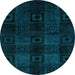 Round Machine Washable Abstract Light Blue Modern Rug, wshabs4349lblu