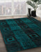 Abstract Teal Green Modern Rug in Family Room, abs4349