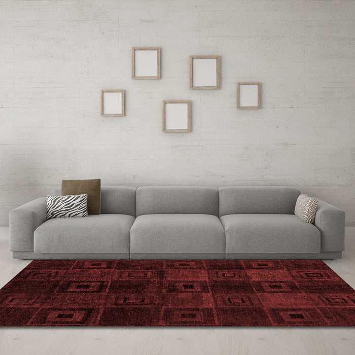 Modern Red Washable Rugs