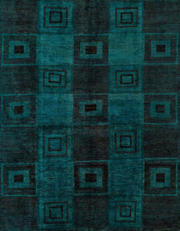 Machine Washable Abstract Medium Teal Green Rug, wshabs4349