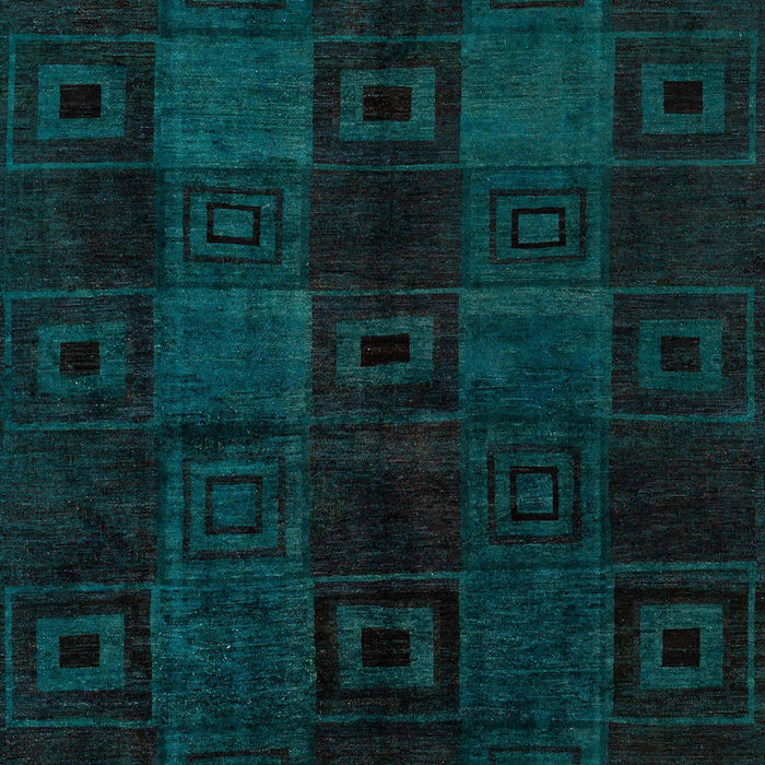 Machine Washable Abstract Medium Teal Green Rug, wshabs4349