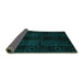 Sideview of Abstract Turquoise Modern Rug, abs4349turq