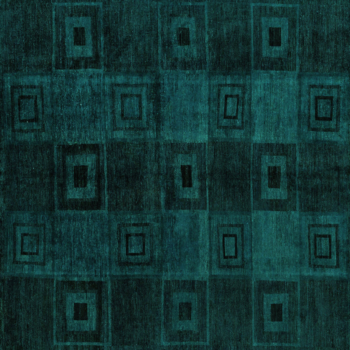 Square Machine Washable Abstract Turquoise Modern Area Rugs, wshabs4349turq