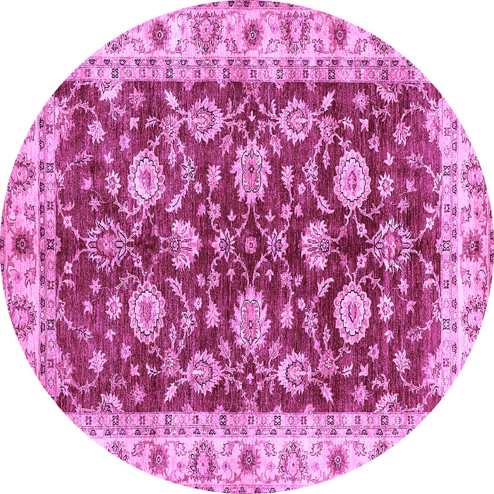 Round Machine Washable Oriental Purple Traditional Area Rugs, wshabs434pur