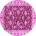 Round Oriental Purple Traditional Rug, abs434pur