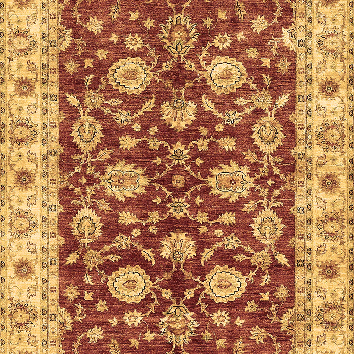 Machine Washable Oriental Brown Traditional Rug, wshabs434brn