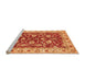 Sideview of Machine Washable Oriental Orange Traditional Area Rugs, wshabs434org